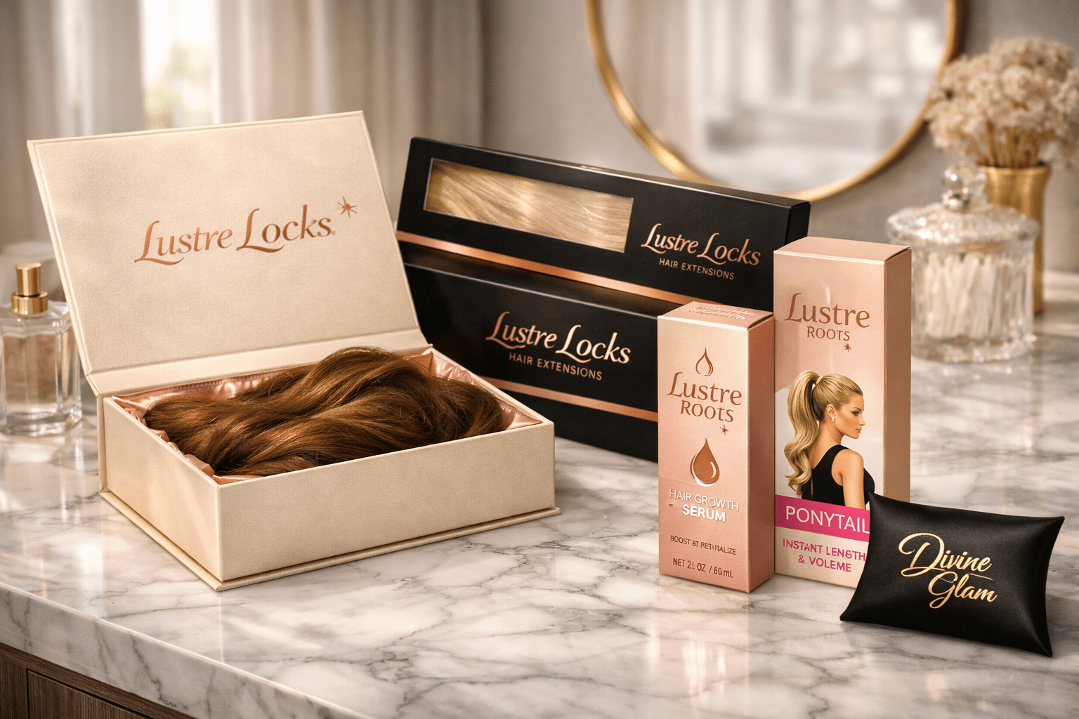 Rigid custom hair extension gift boxes premium